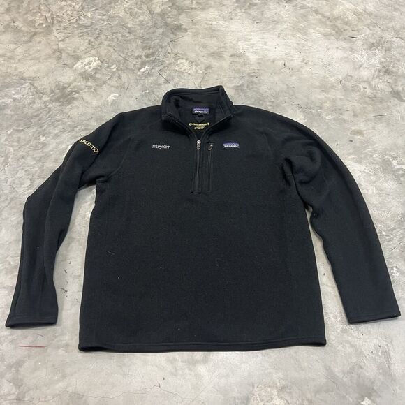 Patagonia 2021 Men’s Better Sweater 1/4 Zip Jacket Black Large 25523FA21 Embroi - Picture 1 of 9